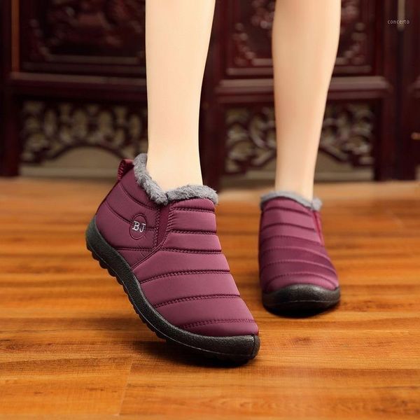 

2020 waterproof women winter shoes plus size 45 couple snow boots women shoes antiskid bottom keep warm mother casual boots1, Black