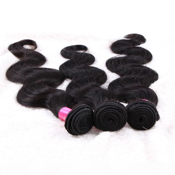 

indian hair body wave hair weaves 3 bundles virgin human hair bundles double weft natural color 1b, Black
