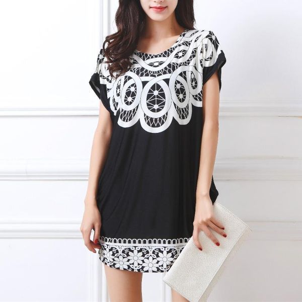 

2020 summer new women t shirt dress plus size mini dress short sleeve loose casual butterfly tunic dresses large big xl-5xl1, Black;gray