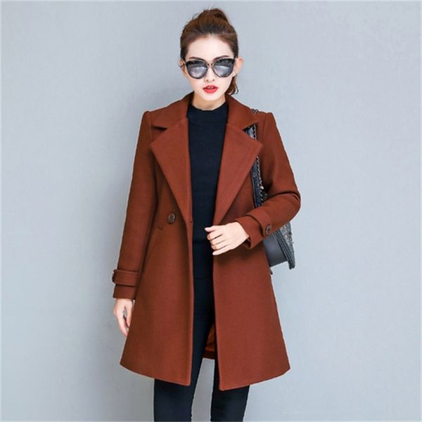 

2021 new women's coat plus woolen size 7xl clothes long winter jacket jackets and clothing mujer kj427 jgd2, Black;brown