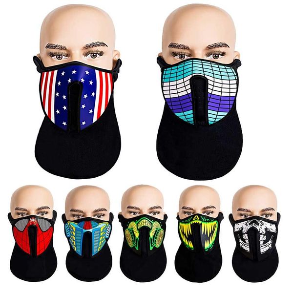 

designer mask christmas halloween face mask designer led luminous masks el cold light motorcycle luminous facemask cosplay gwc3325