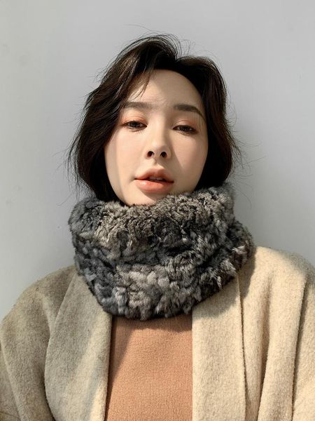 

scarves chinchilla scarf fur collar black velvet chestnut winter style fashion size:52*13cm, Blue;gray