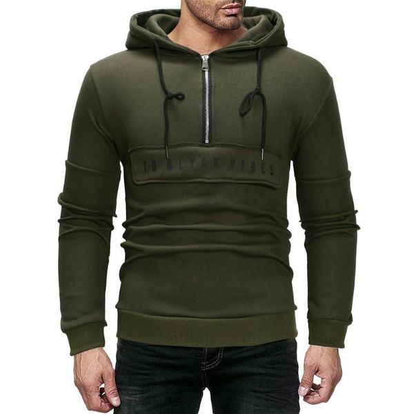 

autumn and winter new pattern man leisure time letter printing zipper euro code long sleeves hooded cap hoodie, Black
