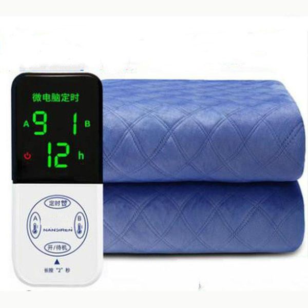 

smart electric heaters 180x150/120cm 4 level flannel heating blanket w/ dual temperature timing controller household heater pad mat1