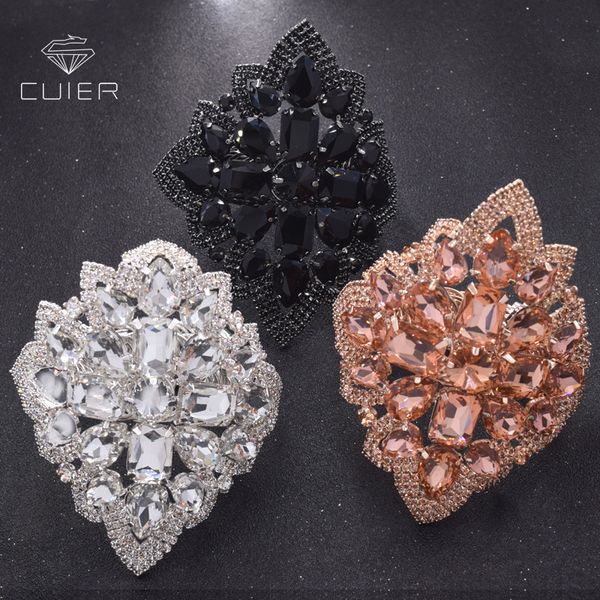 

women stretch armband rhinestone bridal jewelry luxury peach crystal strass glass hand decorations bracelet wedding accessroies 1027