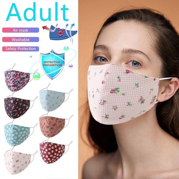 

new bohemia 2021 design washable vv reusable flower pattern mask for women luxury crystal decoration face jewelry