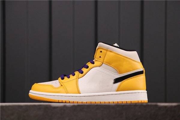 

original version jumpman 1 mid lakers women man basketball designer shoes off union 1 white fashion trainers sneakers with box