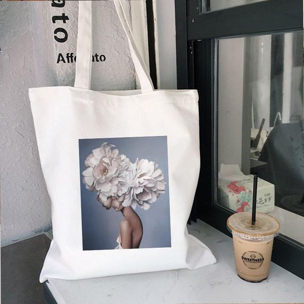 

2020 trend fashion beautiful lady feather flower simple print harajuku ulzzang wild casual large capacity womens handbags