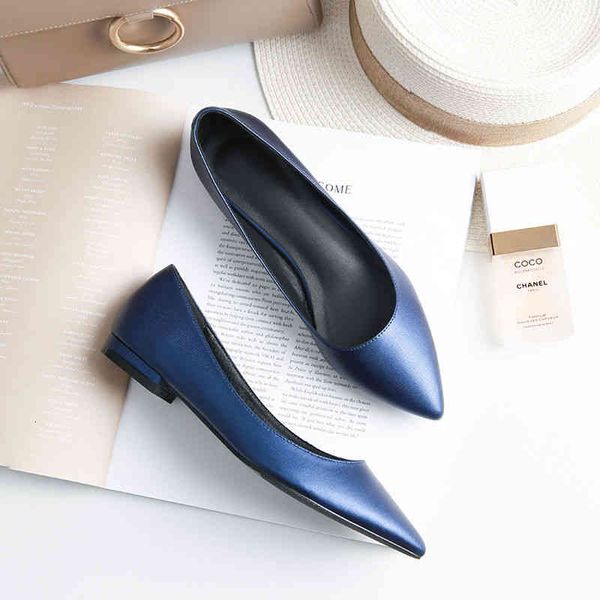 

Ãºnico dress shoes flat sapatos femininos apontado dedo do pÃ© preto azul raso profissional feminino trabalho diÃ¡rio planos tamanho 33 42 43 4, Black