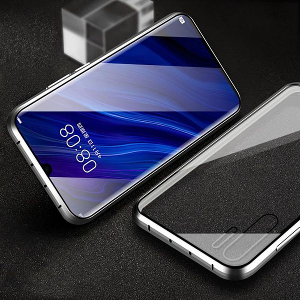 

luxury 2nd magnetic absorption metal cases for huawei v20 view 20 front back double sided glass phone cover view20 6.4 h jllekf