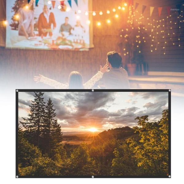 

projection screens 16:9 portable hd projector screen foldable curtain for home cinema theater screen1