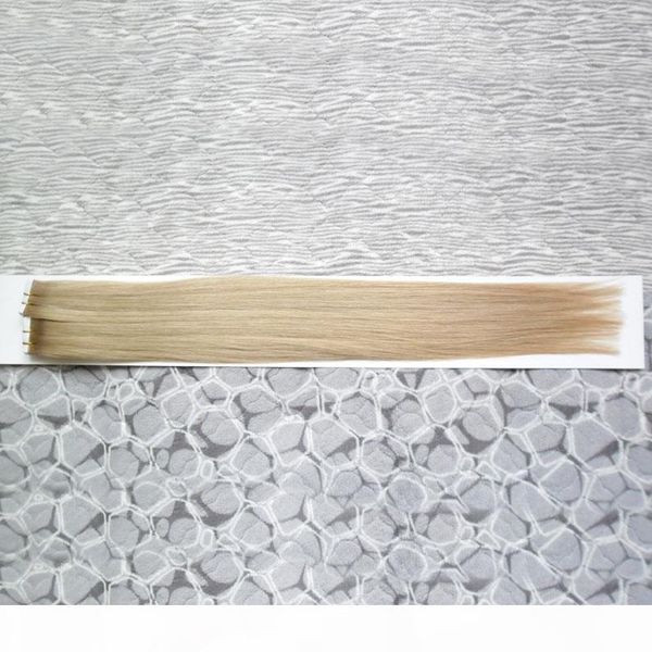 

#18 dark ash blonde hair products grade 8a virgin brazilian skin weft tape hair extensions 100g tape in human hair extensions 40pcs, Black