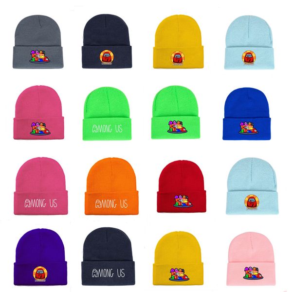 

2020among us game hats earmuffs caps knitted teen hats hip hop cap knitting hats black cartoon beanies ski ear muff headwear zx02, Yellow