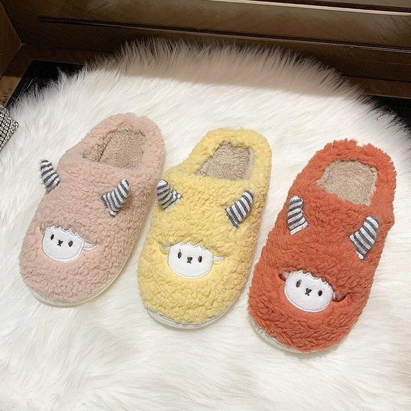 

winter woman slipper ladies' slippers fur shoes low cover toe flock luxury slides slipers women plush designer 2020 flat, Black
