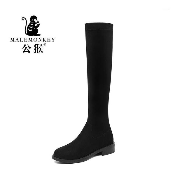 

boots winter fashion warm knee high for women quality round head heels classic black party women's boots1