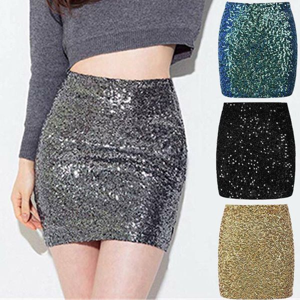 

skirts woman sequined ladies high waist bodycon night party club sequin sparkle mini skirt summer skirts1, Black