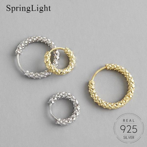 

hoop & huggie springlight hammered star zircon earring real 925 sterling silver pupolar handmade design fine jewelry earrings for women, Golden;silver