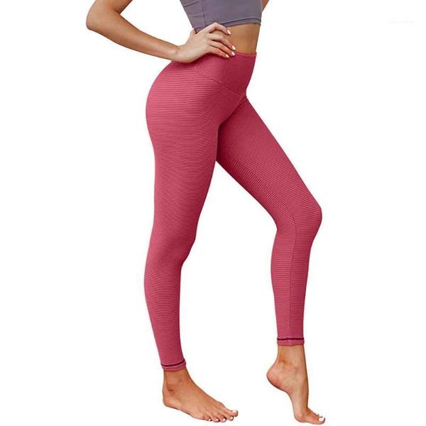 

yoga outfits women daily running fitness sports full length striped printing pants exercise quick dry push up sweat absorbing nylon1, White;red