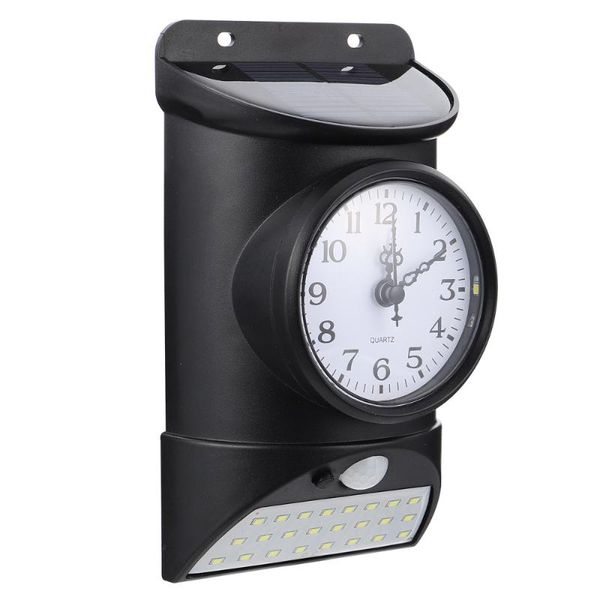 

solar sensor wall light with clock waterproof infrared outdoor porch solar light