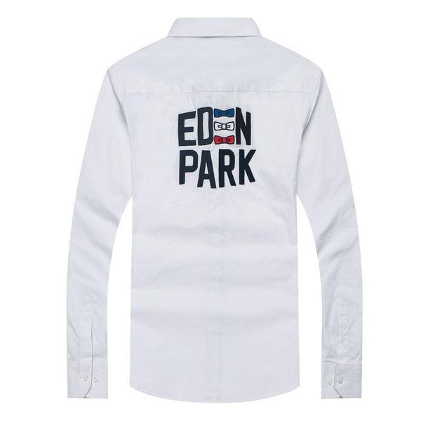 

2021 new french design park shirts men's embroidery long sleeve casual shirt men eden brand cotton camisa masculina homme 3xl krgh, White;black