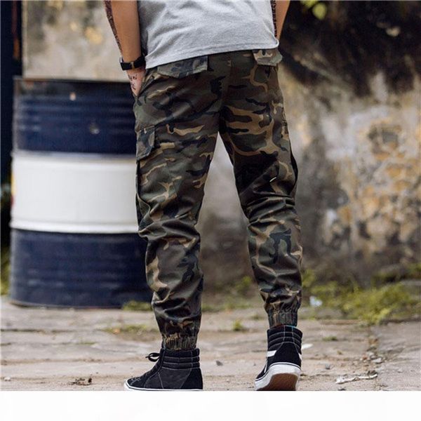 

new arrival mens pants fashion camouflage jogging pants womens zipper overalls beam foot trousers irregular joggers pants, Black