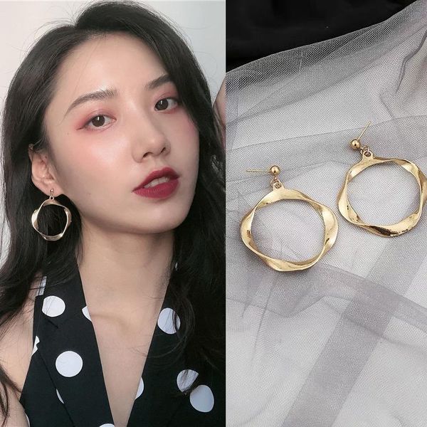 

stud earrings for women big circle fashion jewelry wholesale party hyperbole geometric, Golden;silver