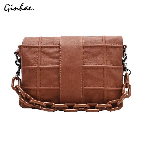 

cross body black plaid baguette bag vintage chains leather handbags ladies shoulder bags for women 2021 crossbody