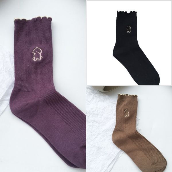 

rarf4 20 осень новых женщины середины икра пузыря мультфильм щенок среднего средней sockssilk чулки средних трубки чулки носки вышитого рот, Black