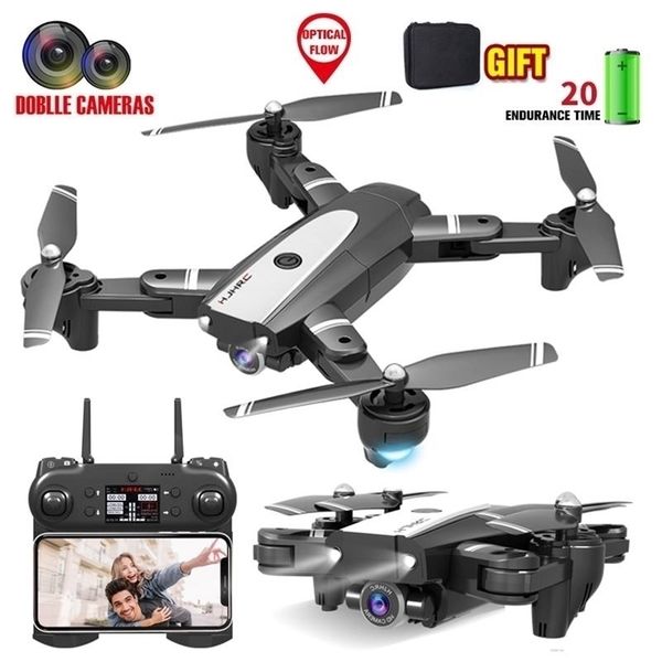

hj68 foldable professional drone with camera 4k hd selfie follow wifi fpv wide angle rc four axis helicopter vr glasses 220224
