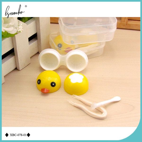 

lymouko cute little yellow duck portable pocket contact lens case for women travel kit holder contact lenses box h bbyskj