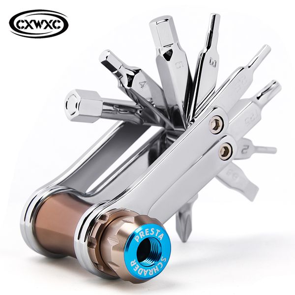 

11 in 1 bicycle repair tool co2 inflator hex wrench plum blossom wrench screwdriver bicycle tool highway mtb bicycle repair tool