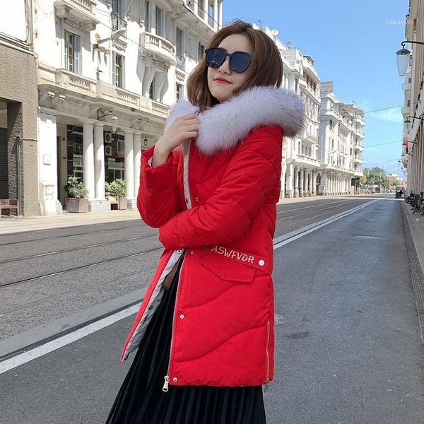 

nice new brand winter down jacket women long white down cotton jacket outwear ultralight hooded thin hat coat parka1, Black