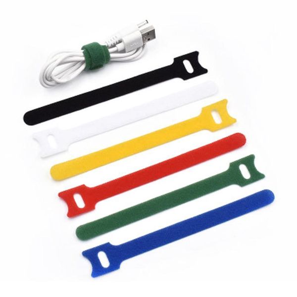 

50pcs reusable black cable cord ties tidy organiser nylon strap hook loop tool hook and loop cable ties multiple colour bbyysk