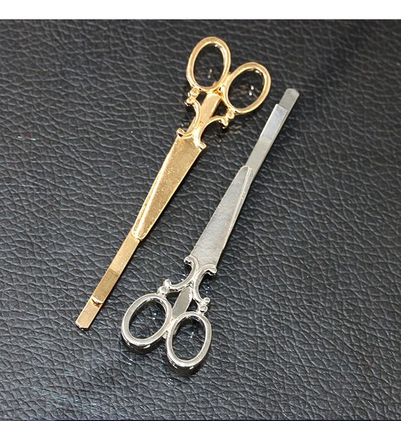 

scissors hair clip nice women lady girls hairpin decorations accessories hair jewelry chic scissors shape hair clip, Golden;silver