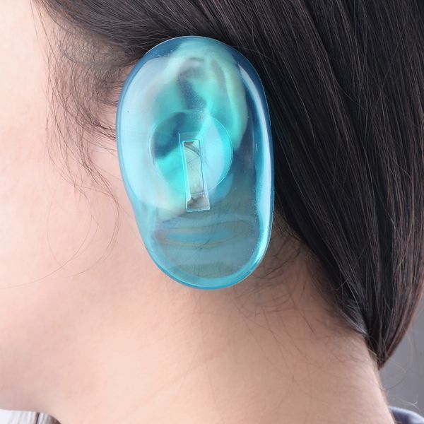 

zear 2pcs нового салона clear silicone волос голубой крышка щит парикмахер анти окрашивание earmuffs защитить уши от dye