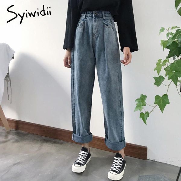 

high waist jeans plus size pleated demin pants mom jeans boyfriend 5xl women clothing washed harem pants casual 2020 new blue1, Blue