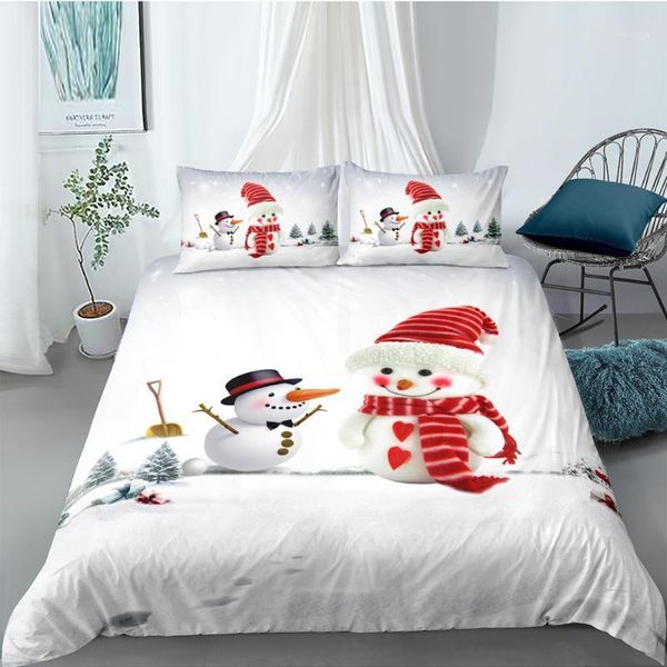 

snowmen bedding set christmas fresh 3d cartoon duvet cover for kids king  twin full single double unique design bed set1