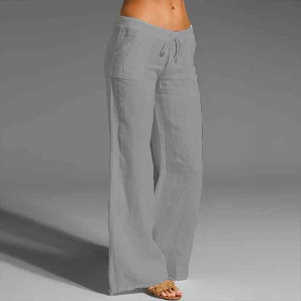 

plus size 5xl thin womens wide leg pants high waist casual loose summer lady pant cotton linen drawstring trouser, Black;white