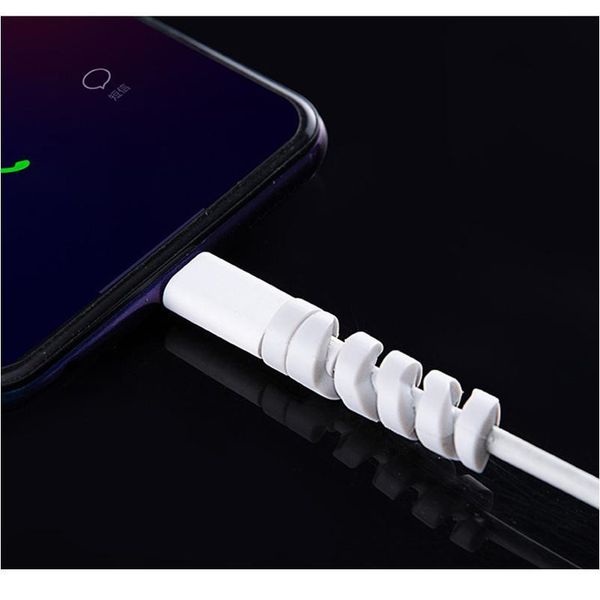 

4pcs cable protector sile bobbin winder wire cord organizer cover for iphone usb charger ca qylizy
