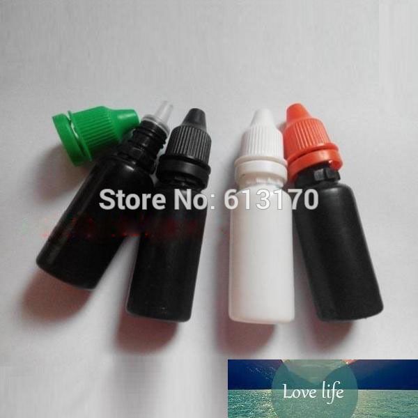 100 pcs 15ml PE Dropper Garrafas Preto 15cc Cabelo De Plástico Cor De Embalagem De Cor De Embalagem Mini E Liquid Bottle Recipiente de óleo essencial