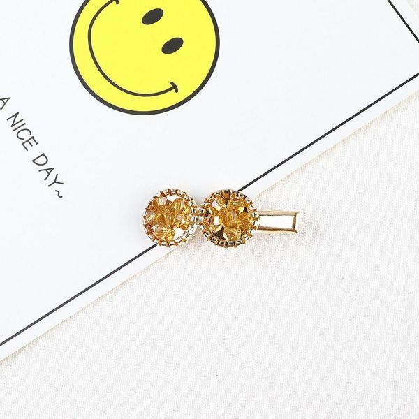 

elegant korea crystal beads hairpins women round flower hair clips handmade barrettes hairgrips headdress hair accessoires swy wmtwgp