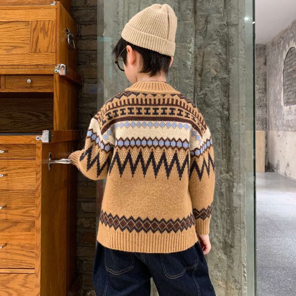 

new boys' 2020 sweater clothing thickening zhongda children's 10 korean fashion autumn and winter boys vo1z, Blue
