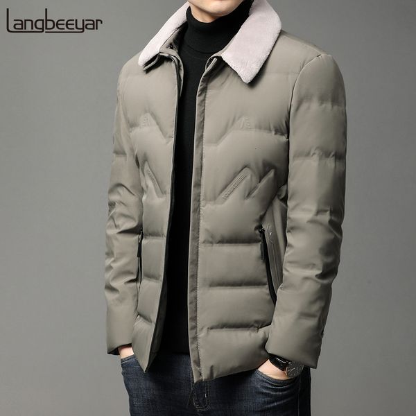 

2020 winter new brand casual fashion cropped mens padded down jacket with fur windbreaker parka jacket puffer coats men clothes y1119, Black