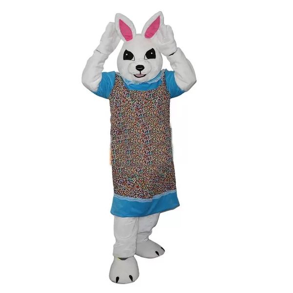 Высокое качество Белый кролик кролик талисман костюм хэллоуин рождественские модные вечеринки платье мультфильм персонаж костюм карнавал унисекс взрослые наряд
