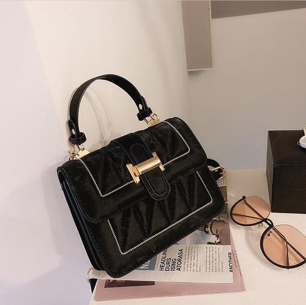 

factory wholesale women handbag winter new fashion handbag small fresh stripes women shoulder bag new leather fashion messenger bag, Black;red