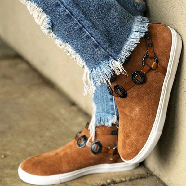 

women vulcanized shoes ladies comfortable flats flock leather female chain decor fashion shoes women's slip on casual footwear #z112