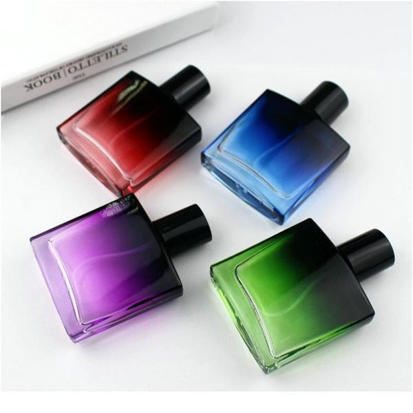 

5pcs/lot 30ml square glass perfume bottle empty pump spray perfume atomizer refillable cosmetic container qylpjz