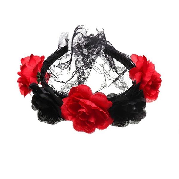 

rose flower lace veil headband halloween headbands party festival christmas hair band event & party supplies new arrival 130 k2