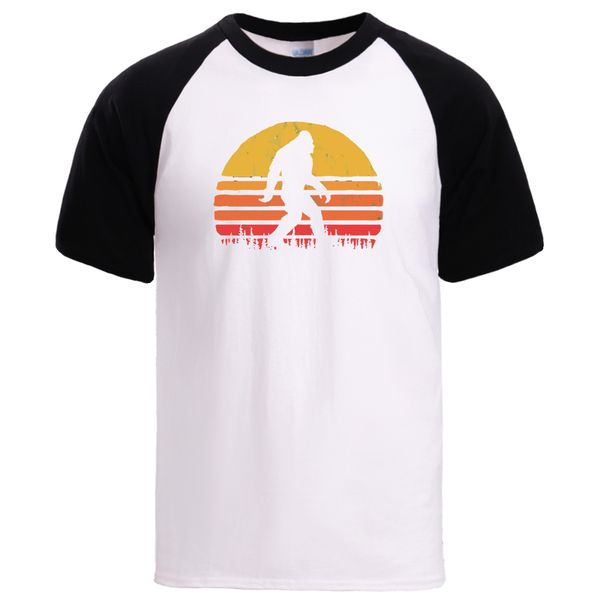 

retro bigfoot silhouette sun mens summer short sleeve raglan loose fit harajuku workout sport hooded sweatshirt hoodie men t shirt