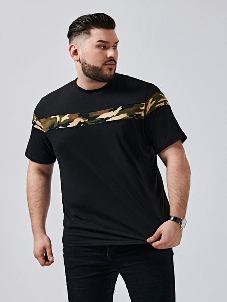 

extended sizes men camo panel r1yz#, White;black